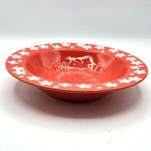 Temp-tations by Tara - Field of Flowers  - ORANGE  Rimmed Soup Bowl  -  18 oz.